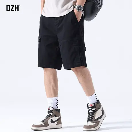 男士黑色休闲短裤男夏季宽松工装中裤五分裤2023新款夏天男裤薄款商品大图