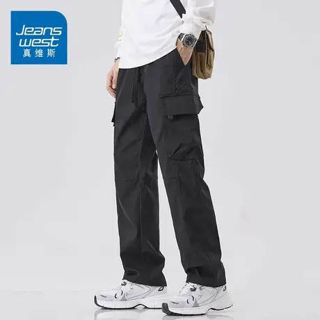 KZH真维斯初春工装休闲裤男士阔腿宽松直筒休闲裤男2025夏季薄款商品大图