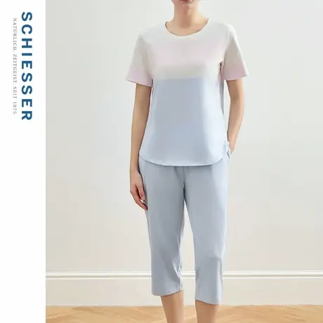 SCHIESSER舒雅女士纯棉柔软亲肤透气圆领睡衣家居服套装22401H商品大图