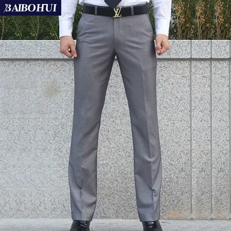 断码清仓大码灰色西裤男韩版修身商务职业上班正装直筒休闲裤子男商品大图