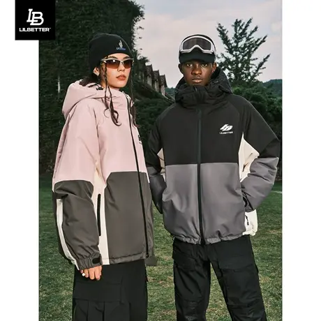 Lilbetter棉袄男连帽棉衣冲锋衣中长款情侣棉服防泼水机能外套lb商品大图
