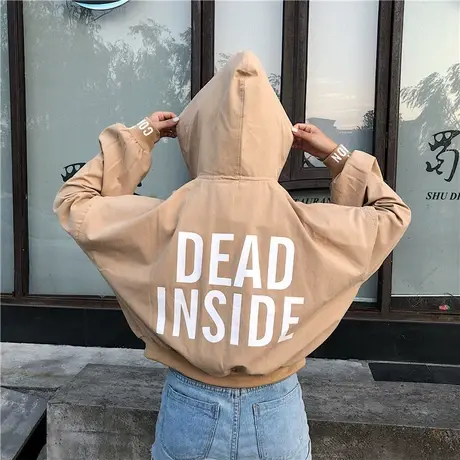 2021春秋新款女装韩版学生宽松BF原宿风防晒衣外套夏长袖短开衫潮图片