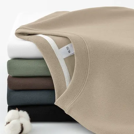 350g重磅卫衣男春秋季2024新款圆领无帽纯色长袖t恤宽松潮流百搭商品大图