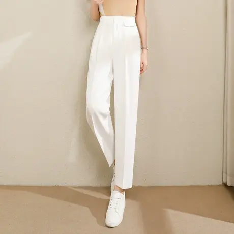 时尚气质西装九分裤2023年夏季新款淑女温柔高腰显瘦通勤百搭裤子图片
