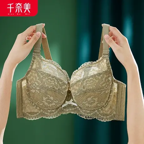 千奈美大胸显小上托软钢圈内衣女薄款文胸调整型收副乳防下垂胸罩商品大图