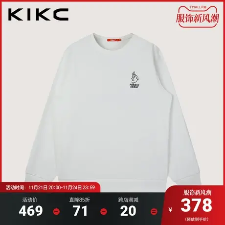 kikc卫衣秋季男2023新款商场同款卡通字母刺绣简约休闲圆领外套图片