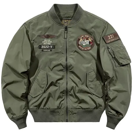 VIP潮牌ma1飞行员夹克男美式复古工装外套宽松情侣薄款刺绣棒球服商品大图