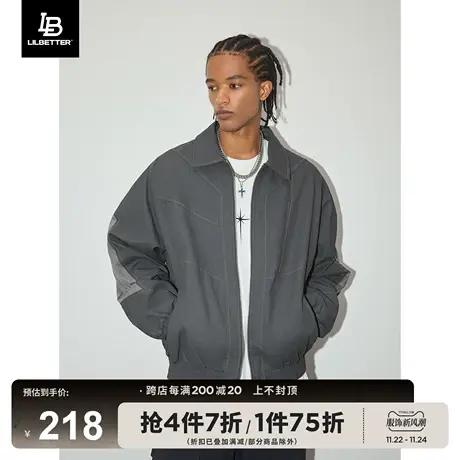 LilbetterPU皮棉衣男冬装新款棉服保暖教练夹克翻领美式复古外套图片