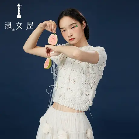 淑女屋官方旗舰店花朵公主短袖商品大图