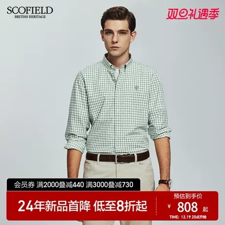 SCOFIELD男装25年秋季新款休闲长袖时尚商务复古格子简约衬衫男士商品大图