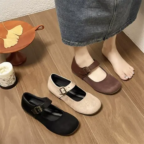 玛丽珍鞋女2024春季新款平底轻便单鞋复古百搭ins超火配裙子女鞋商品大图