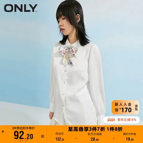【上新】ONLY奥莱夏季OL蝴蝶结白衬衫女商品大图