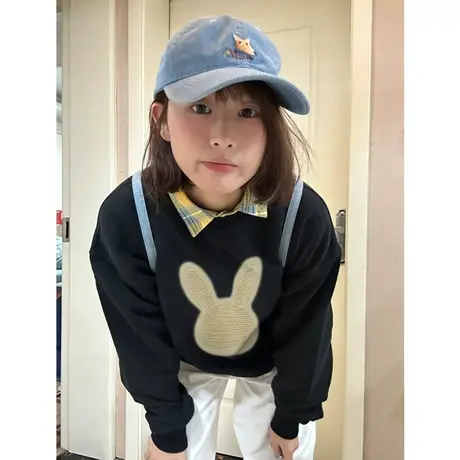 oversize圆领早春卫衣女2024新款爆款春秋季薄款宽松无帽套头上衣图片