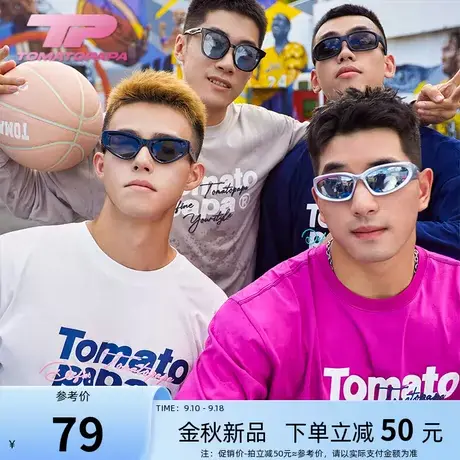 TOMATOPAPA长袖T恤潮发泡字母印花高街百搭体恤青年时尚打底上衣商品大图