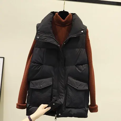 羽绒棉马甲背心女2023秋冬新款韩版宽松春季收腰显瘦坎肩马夹外穿图片