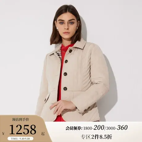 Scofield女装秋季新品简约轻薄菱格舒适短款衬衫休闲舒适棉服外套商品大图