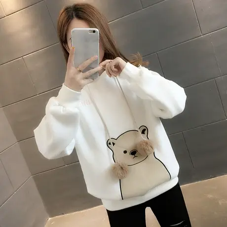 卫衣2023年新款女装韩版秋冬季秋款秋装宽松女士加绒外套爆款上衣商品大图