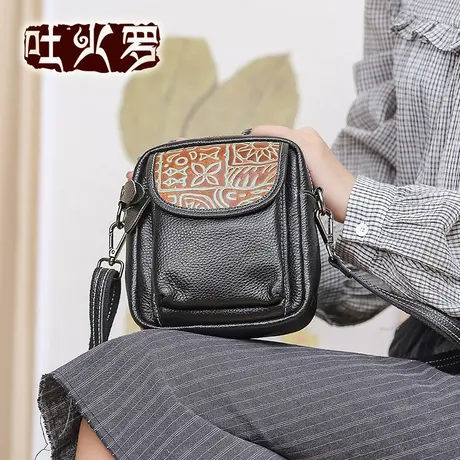 吐火罗女包2022新款春季百搭大容量单肩包压花百搭斜挎包复古女包图片