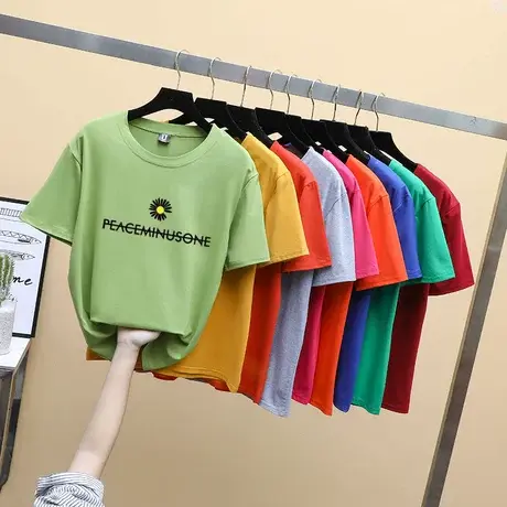 欧货小雏菊短袖t恤女宽松韩版ins潮学生bf慵懒风mschf开学季上衣商品大图