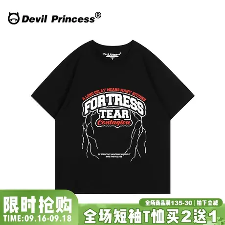 街头风潮酷无性别穿搭黑色正肩短袖t恤女大版显瘦小众超火上衣夏图片