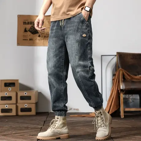 牛仔裤男潮流男款牛仔裤休闲百搭潮流复古直筒宽松牛仔裤大码韩版商品大图