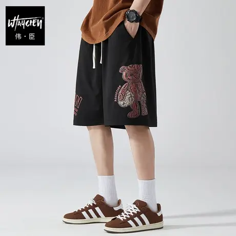 伟臣潮流大码卡通印花休闲短裤男胖子加肥加大宽松运动肥佬五分裤商品大图