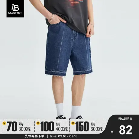 Lilbetter牛仔短裤男欧美潮牌裤子夏天薄款五分裤ins潮牌街头中裤商品大图