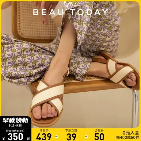 Beautoday罗马凉鞋女BT平底凉鞋女夏季外穿小众凉鞋配裙子的凉鞋图片