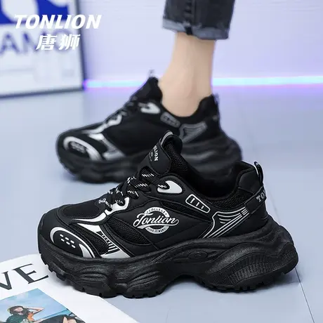 唐狮老爹鞋女2024春季新款百搭显瘦厚底增高休闲运动鞋超火跑步鞋商品大图
