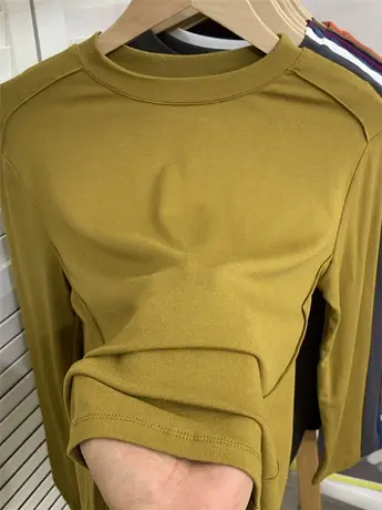 新欧货长袖打底衫t恤女设计感鱼骨修身显瘦洋气时尚内搭柔软上衣图片