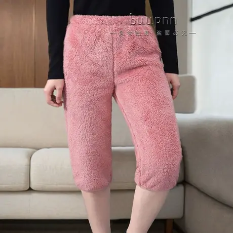 加绒保暖七分裤冬女六分打底裤配靴子加厚护膝裤秋裤图片