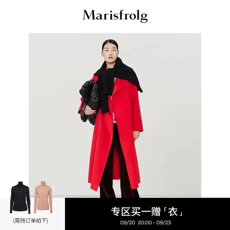 【收腰羊绒大衣】玛丝菲尔毛呢外套冬季新款羊毛毛呢大衣商品大图