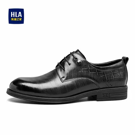 HLA/海澜之家男鞋新款春季商务皮鞋男系带尖头德比鞋商品大图