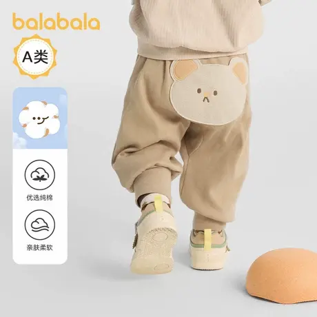 巴拉巴拉婴儿裤子宝宝长裤男女童运动裤PP裤2025秋装萌趣可爱宽松商品大图