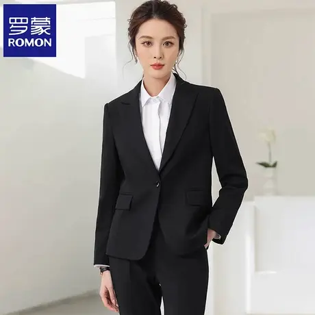 罗蒙女士西服套装2025秋季纯色百搭商务休闲西装修身显瘦职业装NX商品大图