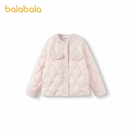 巴拉巴拉羽绒服女幼童冬季新款宝宝短款圆领小香风保暖鸭绒外套商品大图