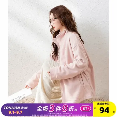 唐狮2025摇粒绒外套女春季立领减龄漂亮洋气外套设计感上衣W1商品大图