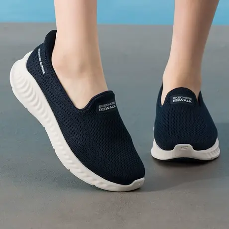 斯凯奇（Skechers）女鞋夏季2025新款穿脱老人鞋软底网面休闲鞋轻商品大图