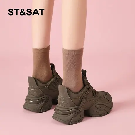 星期六老爹鞋女2025秋季新款女鞋女款爆款鞋子厚底增高运动德训鞋商品大图