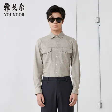 雅戈尔奥莱 商场同款男士长袖衬衫秋冬新款官方商务休闲长袖衬衫商品大图
