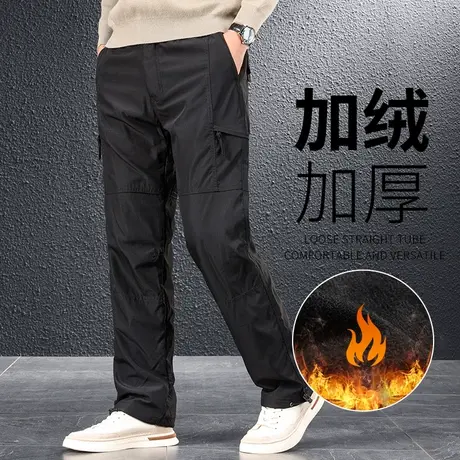 冲锋裤男冬季加绒加厚大码工装裤男士秋冬款防水防风裤户外登山裤商品大图