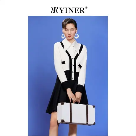 YINER音儿女装秋季长袖毛衣开衫外套羊毛针织衫商品大图