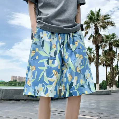 沙滩裤男夏季薄款短裤ins潮牌宽松海边度假速干五分裤冰丝大裤衩商品大图