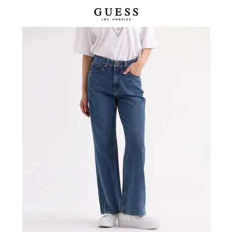 GUESS女士美式街头时尚潮流高腰复古直筒休闲牛仔裤-RN3D1105商品大图