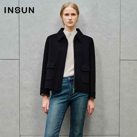 INSUN恩裳线上专选冬季高支羊毛拉链毛呢外套商品大图