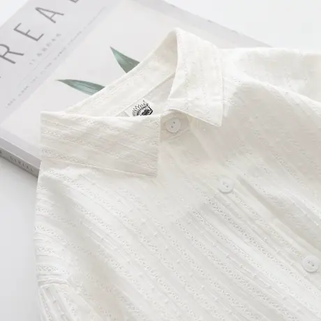 2020年春秋装新款文艺简约纯棉长袖白衬衫女宽松休闲百搭打底上衣图片