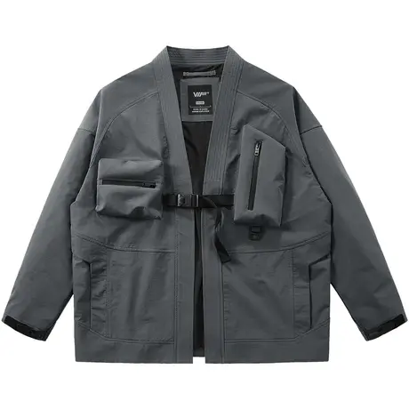 VIP机能风道袍男潮牌多口袋赛博朋克开衫外套宽松小众设计感夹克商品大图