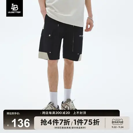 Lilbetter男士休闲短裤潮牌斜纹工装裤夏季直筒裤子男宽松五分裤商品大图