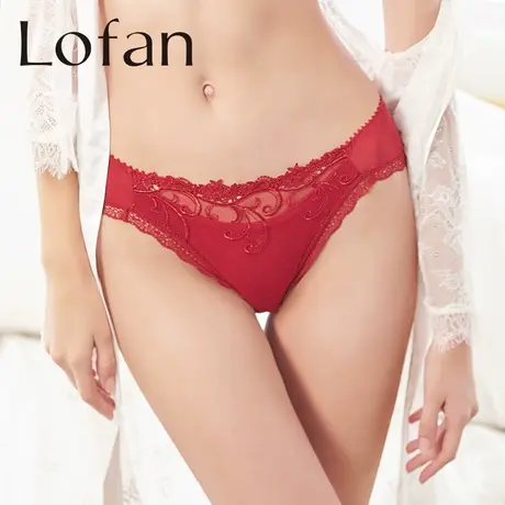 Lofan中腰时尚刺绣三角裤抑菌底裆透气舒适包臀性感内裤抑菌5151商品大图