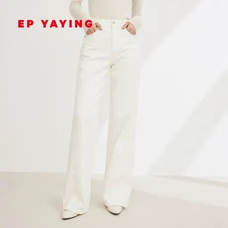 EP YAYING雅莹女装 棉麻直筒阔腿显瘦牛仔裤 2024春装新款J612A图片